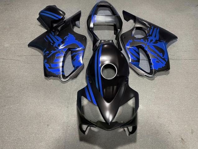 2001-2003 Matt Schwarzer & Blauer Totenkopf CBR600 F4i Verkleidung 2001-2003 Matt Schwarzer & Blauer Totenkopf CBR600 F4i Verkleidung