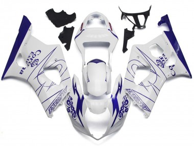 2003-2004 Weiß Corona Benutzerdefinierter Stil GSXR 1000 Verkleidung