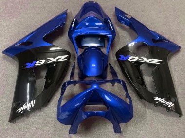 2003-2004 Glänzend Blau & Schwarz ZX6R Verkleidung