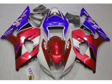 2003-2004 Glänzend Candy Red & Blau GSXR 1000 Verkleidung