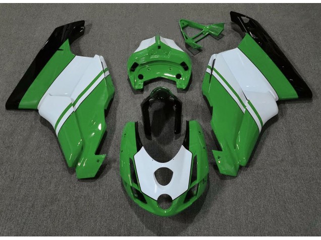 2003-2004 Glänzend Grün & Weiß Ducati 749 999 Verkleidung 2003-2004 Glänzend Grün & Weiß Ducati 749 999 Verkleidung