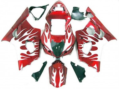 2003-2004 Weiß & Rot Flamme GSXR 1000 Verkleidung