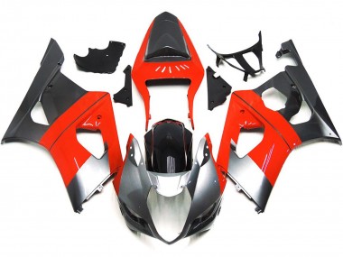 2003-2004 Schlichte Rot & Silbernes Design GSXR 1000 Verkleidung
