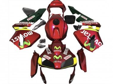 2003-2004 Tiefrot Movistar CBR600RR Verkleidung