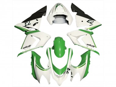 2004-2005 Glänzend Weiß & Grün ZX10R Verkleidung