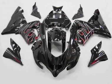 2004-2005 Rot Schwarz Flamme ZX10R Verkleidung