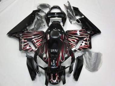 2005-2006 Silber & Rot Flamme CBR600RR Verkleidung