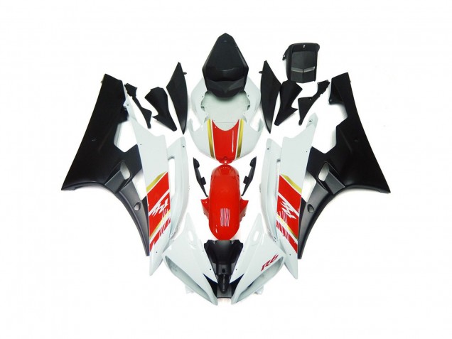 2006-2007 Custom Matt Schwarz & Rot Mit Weiß R6 Verkleidung