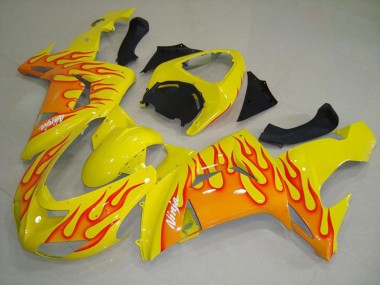 2006-2007 Gelb Orange Flamme ZX10R Verkleidung