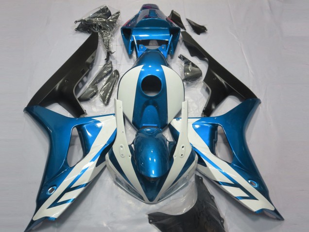 2006-2007 Glänzend Weiß & Blau CBR1000RR Verkleidung 2006-2007 Glänzend Weiß & Blau CBR1000RR Verkleidung