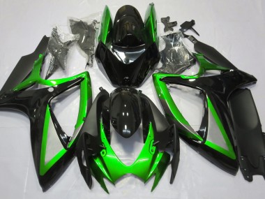 2006-2007 Glänzend Grün & Schwarz GSXR 600-750 Verkleidung
