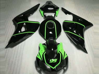 2006-2007 Glänzend Schwarz High Viz Grün CBR1000RR Verkleidung