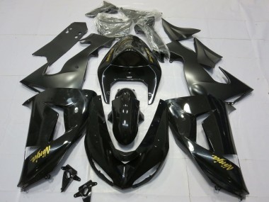 2006-2007 Glänzendes Schwarzes Gold ZX10R Verkleidung
