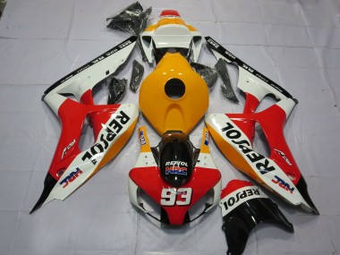 2006-2007 Hellorangeweiß Repsol CBR1000RR Verkleidung
