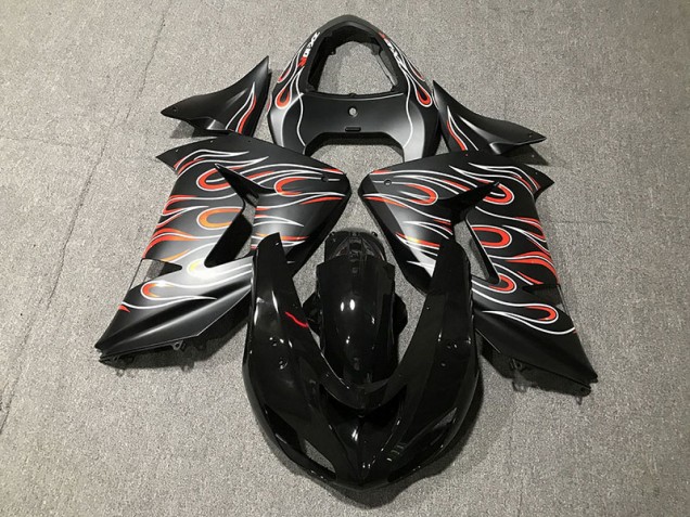 2006-2007 Matt Schwarz & Flamme ZX10R Verkleidung 2006-2007 Matt Schwarz & Flamme ZX10R Verkleidung