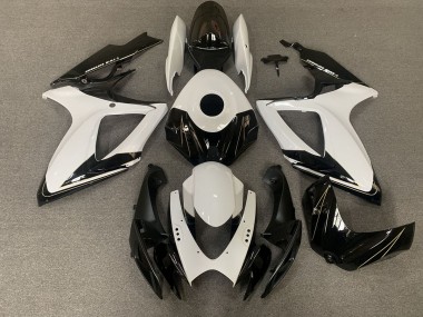 2006-2007 Matt Schwarz & Glänzend Weiß GSXR 600-750 Verkleidung