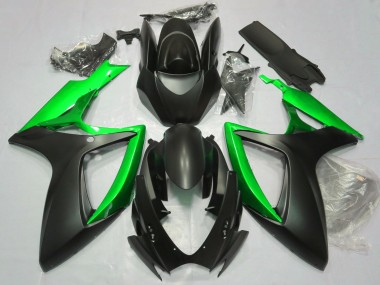 2006-2007 Matt Schwarz & Grün GSXR 600-750 Verkleidung