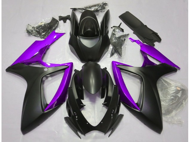 2006-2007 Matt Schwarz & Lila GSXR 600-750 Verkleidung 2006-2007 Matt Schwarz & Lila GSXR 600-750 Verkleidung