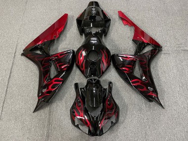2006-2007 Rot Glänzend Flamme CBR1000RR Verkleidung