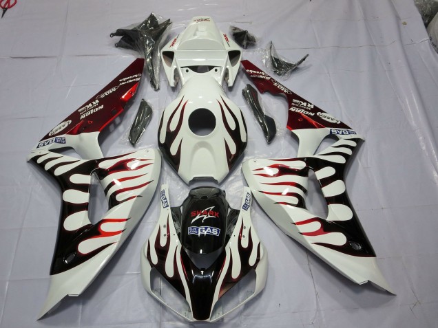 2006-2007 Rot & Schwarz Flamme CBR1000RR Verkleidung 2006-2007 Rot & Schwarz Flamme CBR1000RR Verkleidung