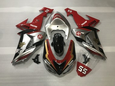 2006-2007 Silber Glänzend & Rot ZX10R Verkleidung