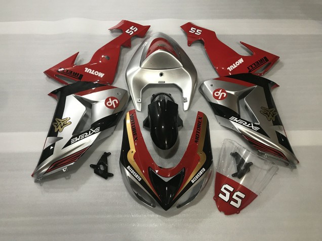 2006-2007 Silber Glänzend & Rot ZX10R Verkleidung