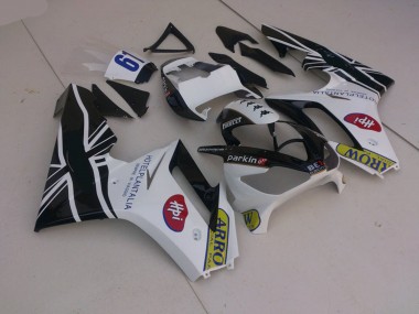 2006-2008 Weiß & Schwarz Mit Flagge Daytona 675 Verkleidung