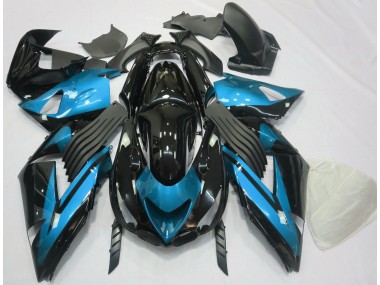 2006-2011 Hellblau & Schwarz Schlicht ZX14R Verkleidung