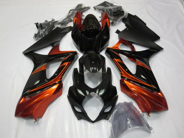 2007-2008 Gebranntes Orange & Schwarz GSXR 1000 Verkleidung 2007-2008 Gebranntes Orange & Schwarz GSXR 1000 Verkleidung