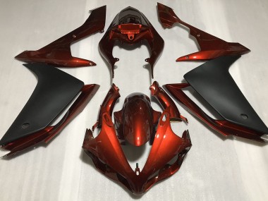 2007-2008 Glänzend Dunkelorange & Schwarz R1 Verkleidung