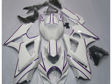 2007-2008 Glänzend Weißer Lila Nadelstreifen GSXR 1000 Verkleidung