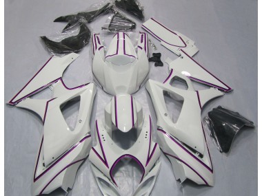 2007-2008 Glänzend Weißer Rosa Nadelstreifen GSXR 1000 Verkleidung