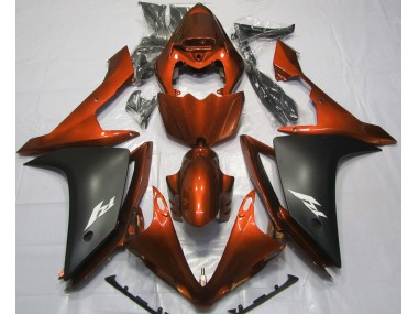 2007-2008 Orange Glänzend & Schwarz R1 Verkleidung