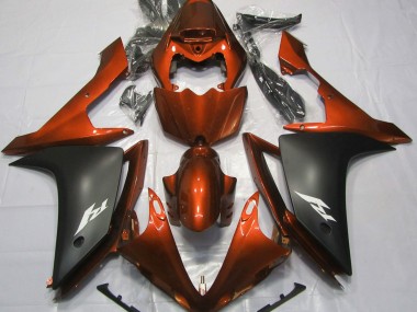2007-2008 Orange Glänzend & Schwarz R1 Verkleidung
