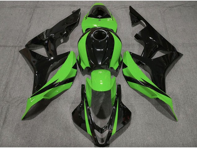 2007-2008 Schwarz Glänzend & Grün CBR600RR Verkleidung 2007-2008 Schwarz Glänzend & Grün CBR600RR Verkleidung