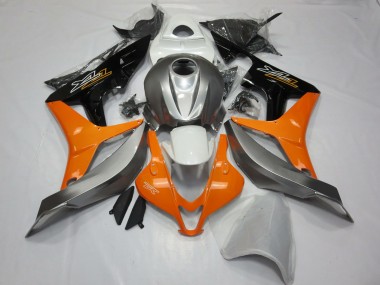 2007-2008 Silber Weiß & Orange CBR600RR Verkleidung
