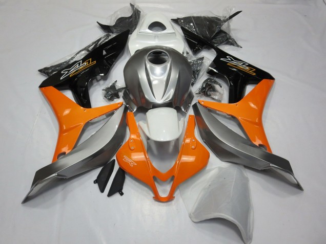2007-2008 Silber Weiß & Orange CBR600RR Verkleidung 2007-2008 Silber Weiß & Orange CBR600RR Verkleidung