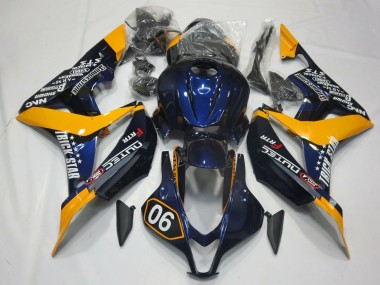 2007-2008 Spezial Tiefes Blau & Gelb CBR600RR Verkleidung