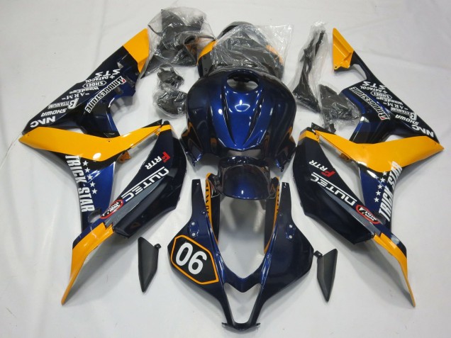 2007-2008 Spezial Tiefes Blau & Gelb CBR600RR Verkleidung 2007-2008 Spezial Tiefes Blau & Gelb CBR600RR Verkleidung