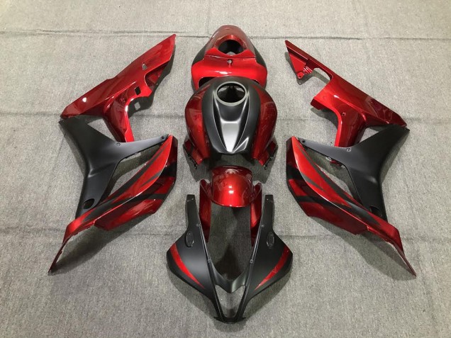 2007-2008 Tiefrot & Matt Schwarz CBR600RR Verkleidung 2007-2008 Tiefrot & Matt Schwarz CBR600RR Verkleidung