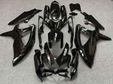 2008-2010 Glänzende Schwarze & Weiße Logos GSXR 600-750 Verkleidung