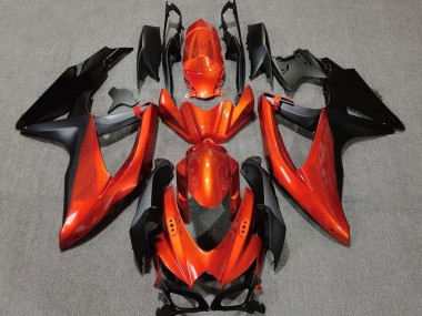 2008-2010 Kräftiges Orange In Schwarz GSXR 600-750 Verkleidung