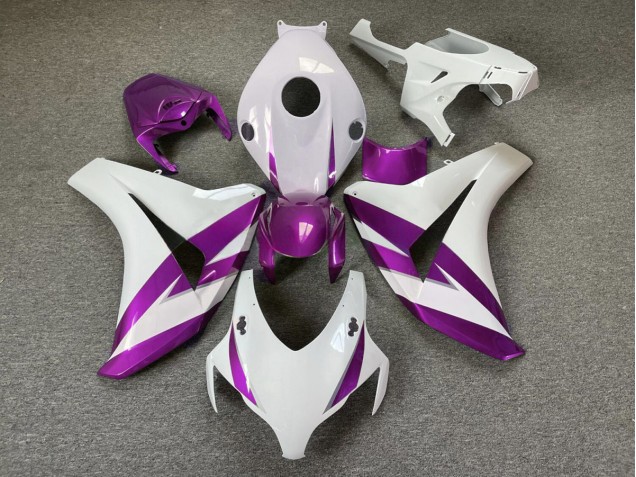 2008-2011 Glänzend Weiß & Lila Trimmen CBR1000RR Verkleidung