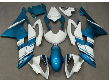 2008-2016 Glänzend Weiß & Hellblau OEM-Stil R6 Verkleidung