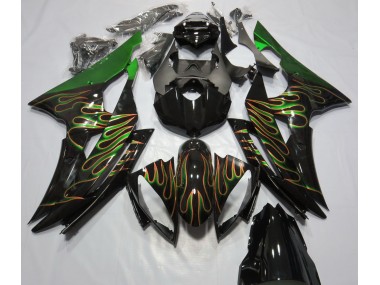 2008-2016 Grün Flamme R6 Verkleidung