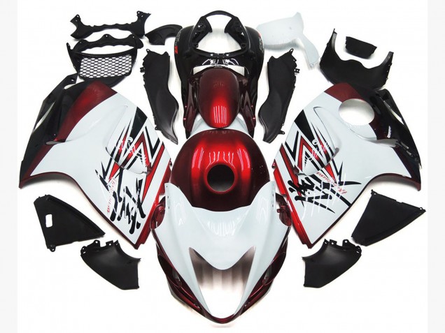 2008-2020 Glänzend Weiß Mit Tiefrotem Custom GSXR 1300 Verkleidung 2008-2020 Glänzend Weiß Mit Tiefrotem Custom GSXR 1300 Verkleidung