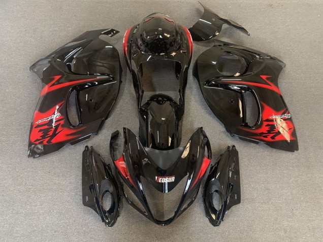 2008-2020 Schwarz Glänzend Mit Roten Logos GSXR 1300 Verkleidung 2008-2020 Schwarz Glänzend Mit Roten Logos GSXR 1300 Verkleidung