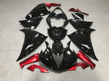 2009-2011 Schwarz Glänzend & Rot R1 Verkleidung