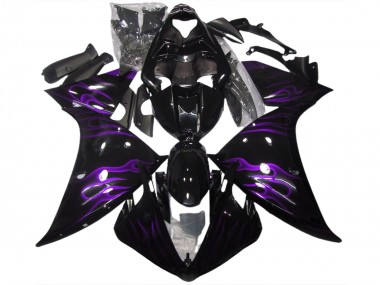 2009-2011 Schwarz & Lila Flamme R1 Verkleidung