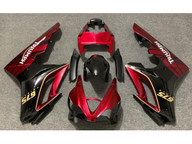2009-2012 Rot Glänzend & Schwarz Daytona 675 Verkleidung
